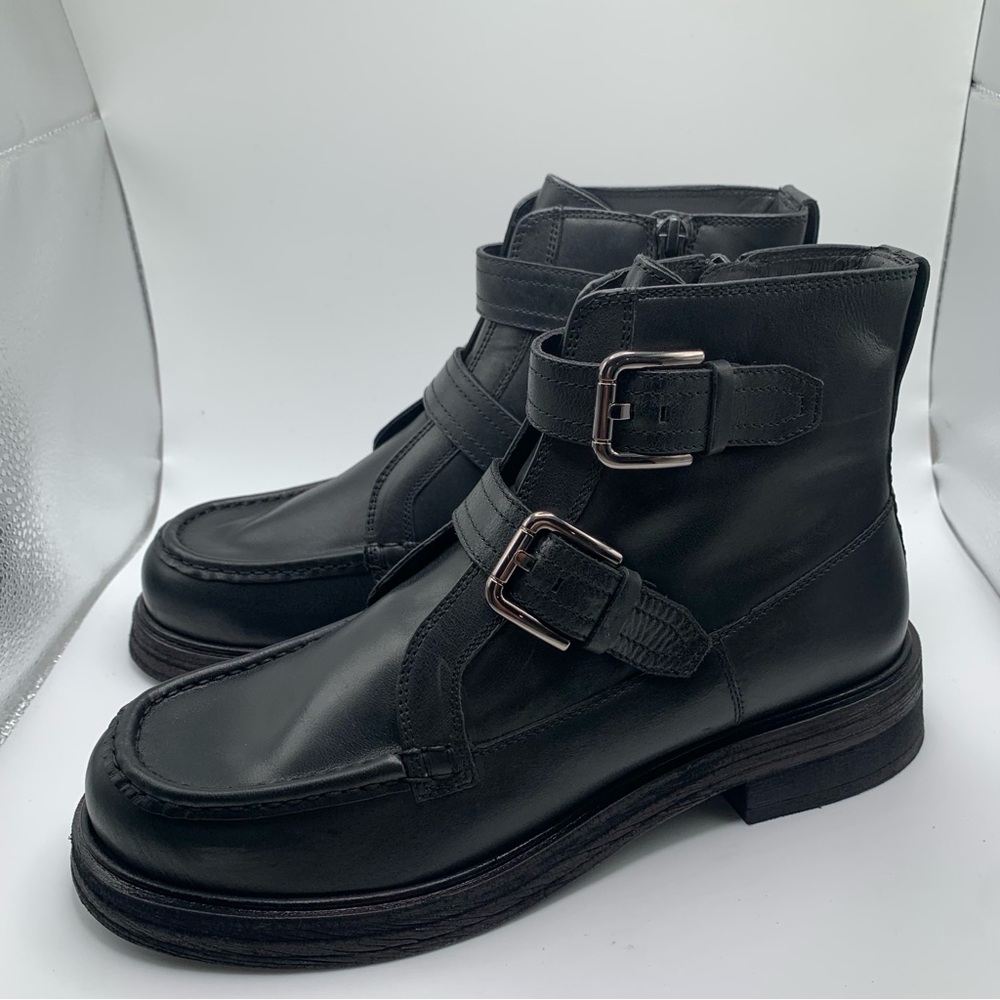 NIB Free People Isla Moto Boot Women's size 9 ankle combat buckle platform black - Picture 5 of 12